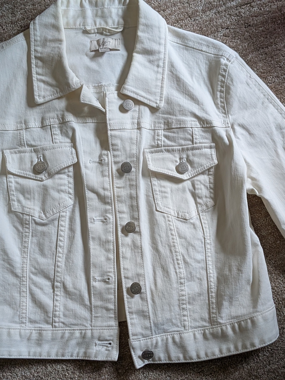 Women's White Denim Jacket - Loft